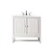 James Martin Vanities Athens 36in Single Vanity, Glossy White w/ 3 CM White Zeus Quartz Top E645-V36-GW-3WZ - alternate 1